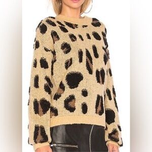 House of Harlow X REVOLVE Leopard Print Sweater - Tan and Black wool